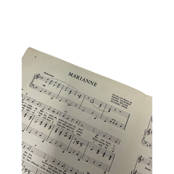 Marianne Sheet Music Terry Gilkyson Frank Miller Richard Dehr The Easy Riders - Picture 3 of 5